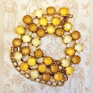 Ginger & Lemon Cake Crystals  in Classic 18K  Gold Plated Tennis Necklace